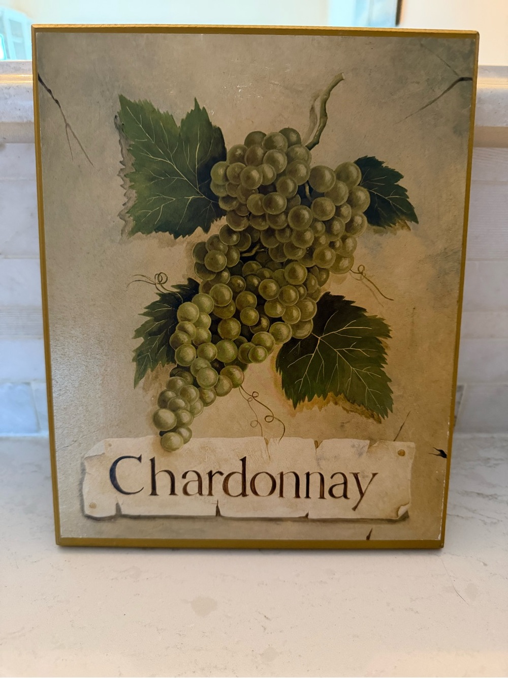 Chardonnay Grape Wall Art Print in Green